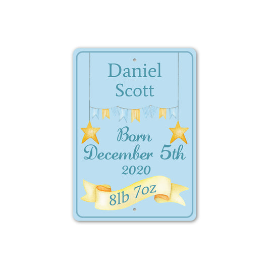 Boy Baby Birth Date Sign