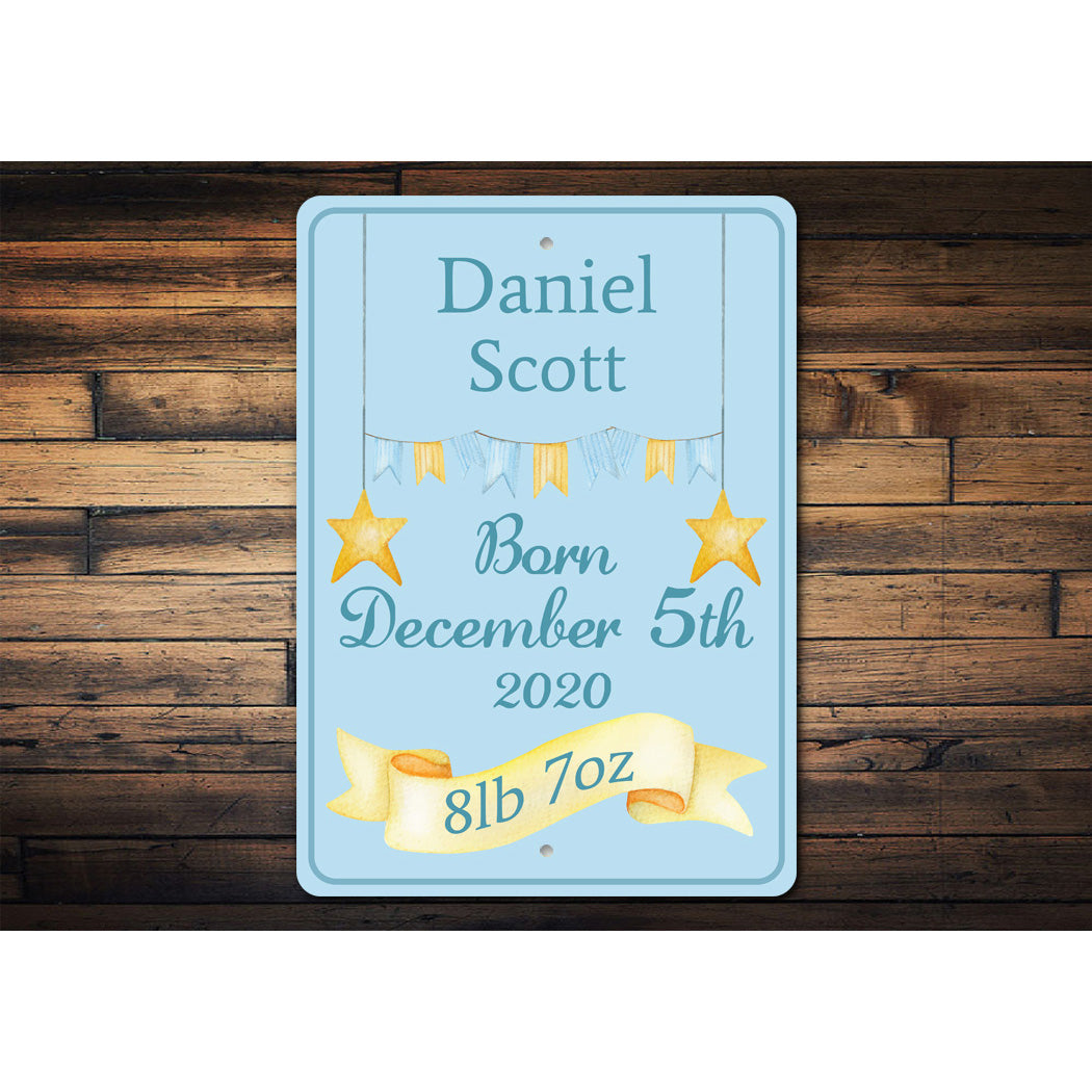 Boy Baby Birth Date Sign