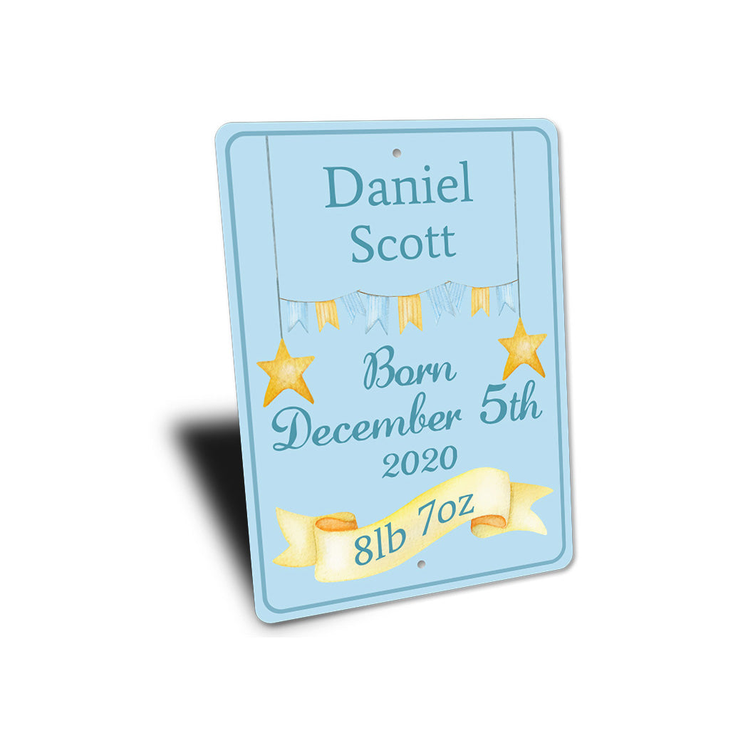 Boy Baby Birth Date Sign