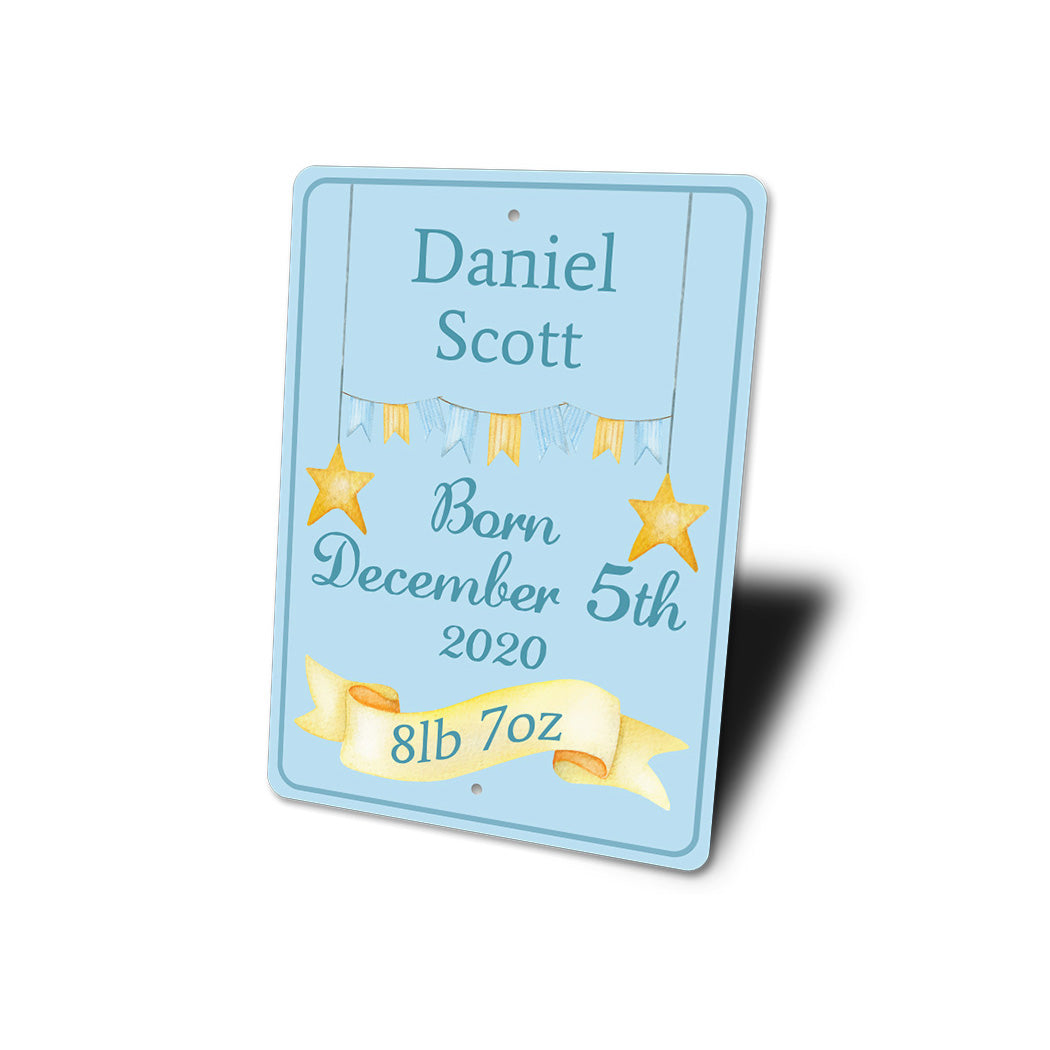 Boy Baby Birth Date Sign