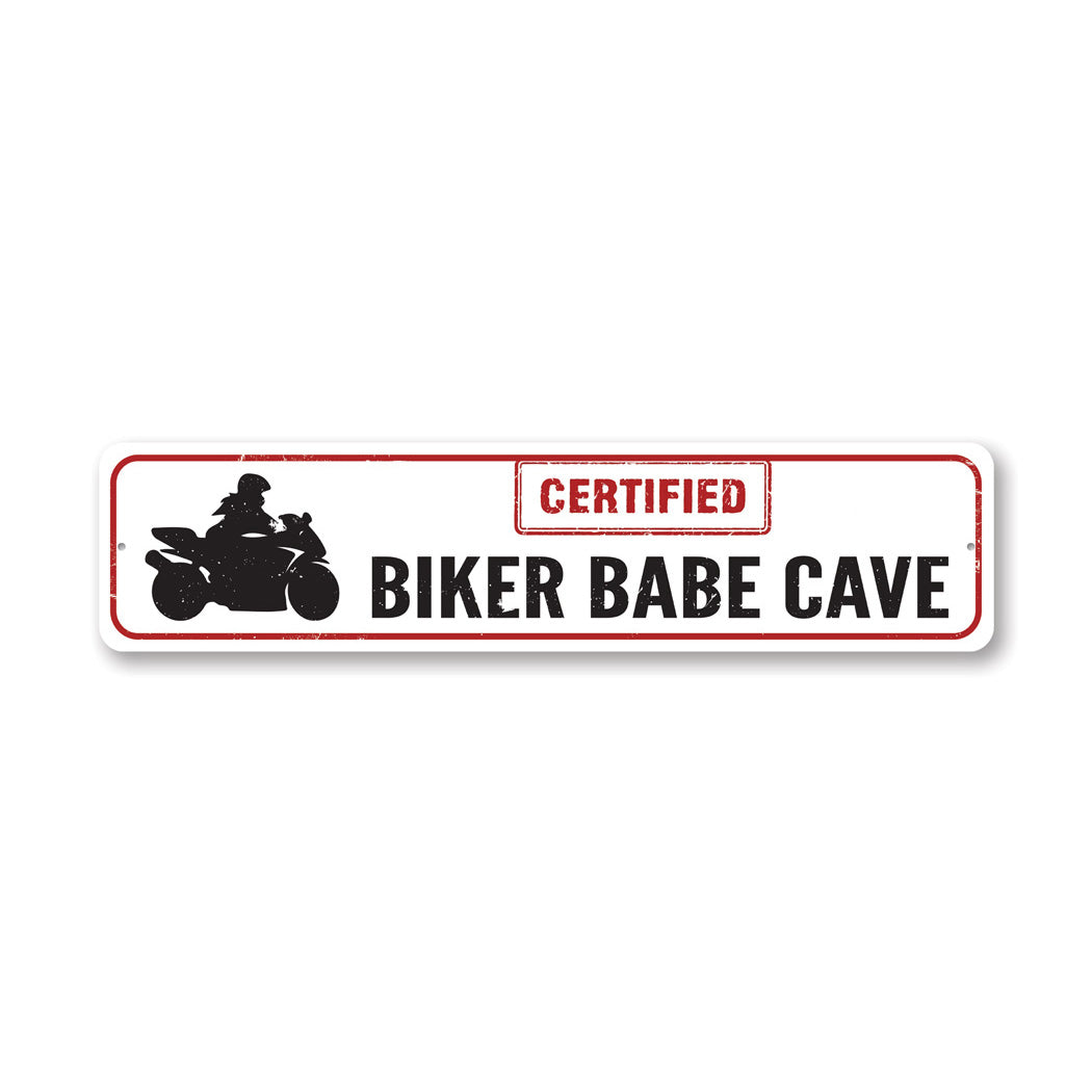 Certified Biker Babe Metal Sign