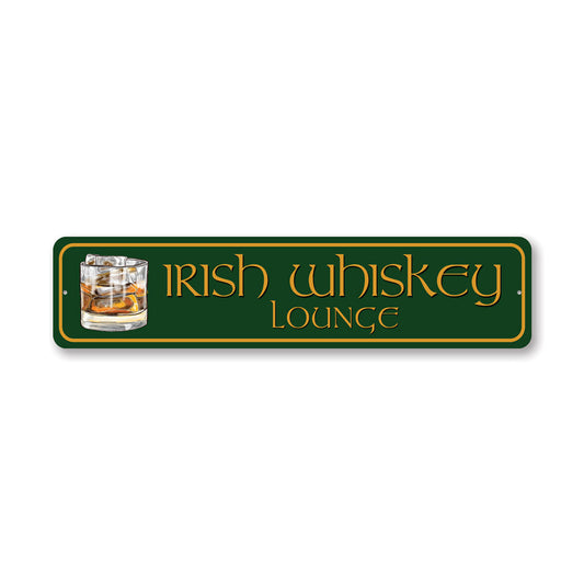 Irish Whiskey Lounge Metal Sign