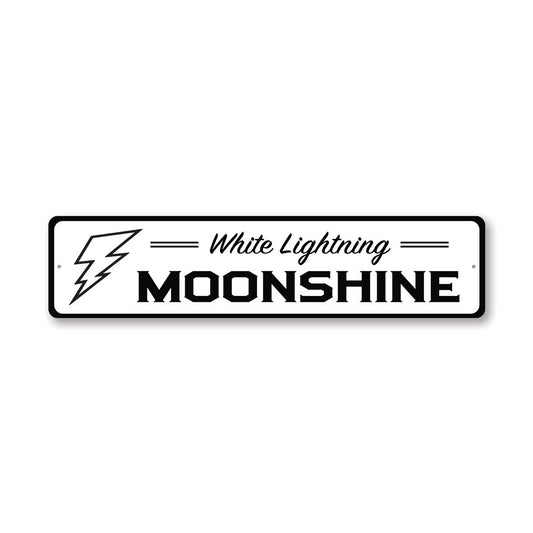 White Lightnight Moonshine Sign