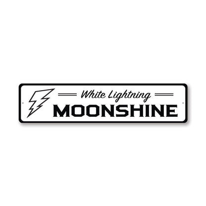 White Lightnight Moonshine Metal Sign