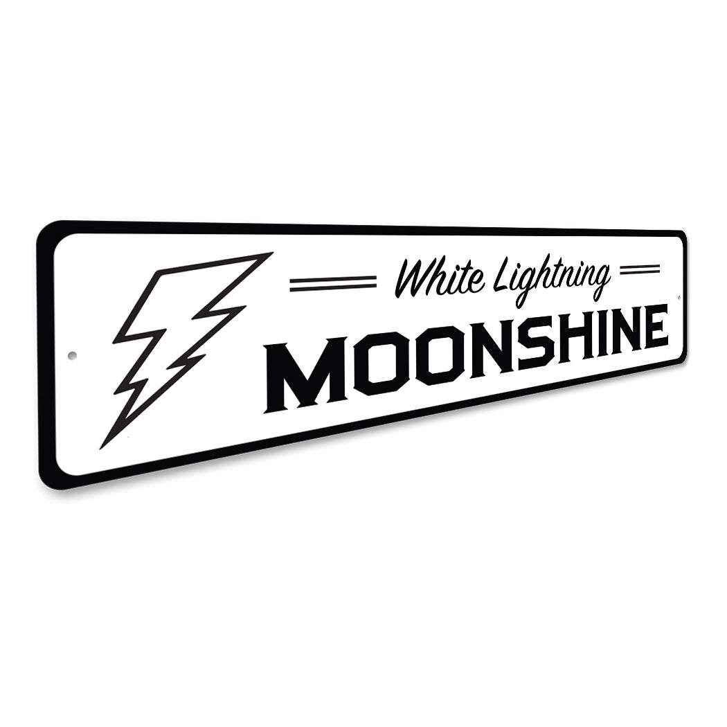 White Lightnight Moonshine Sign