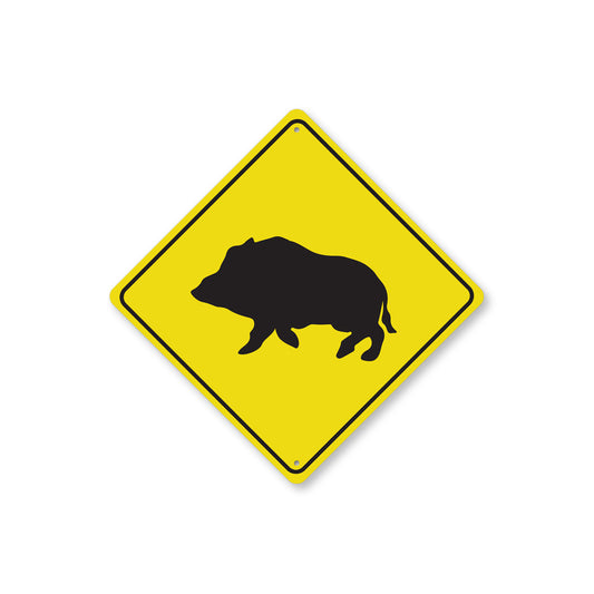 Boar Crossing Diamond Sign