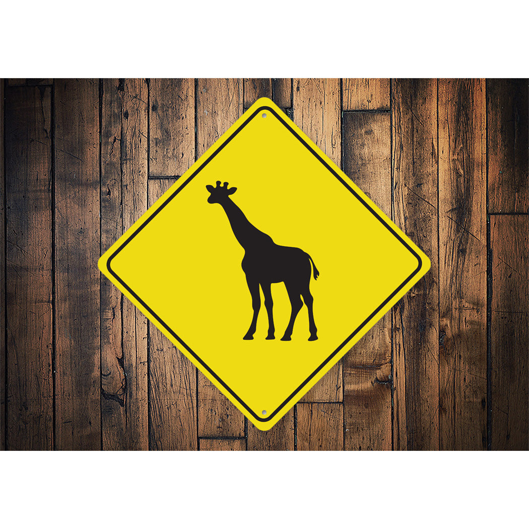 Giraffe Crossing Diamond Sign