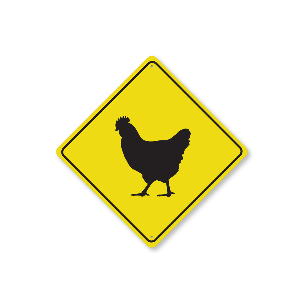 Chicken Crossing Diamond Sign