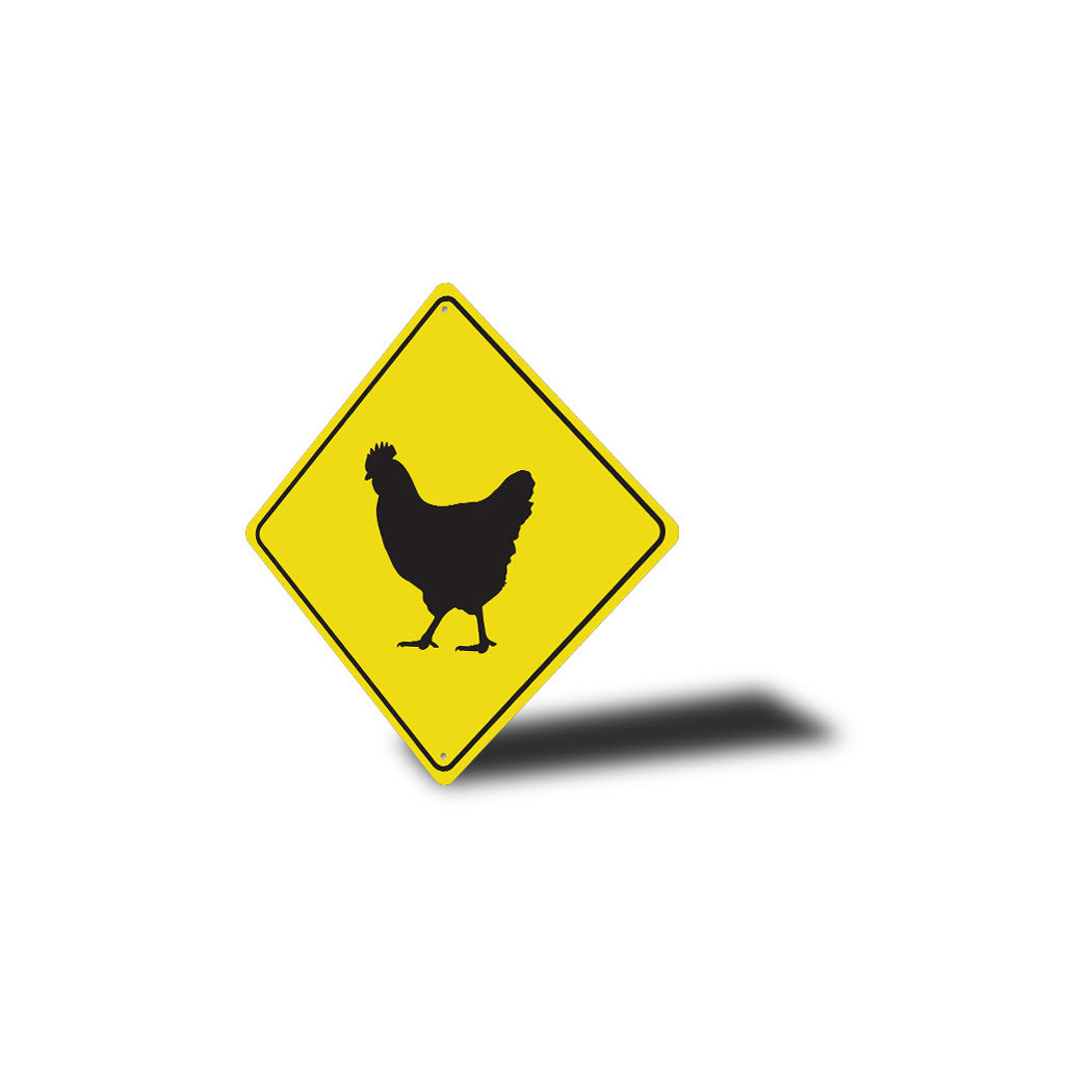 Chicken Crossing Diamond Sign