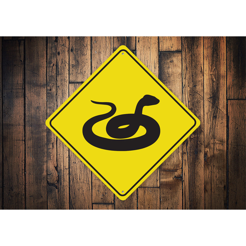 Snake Crossing Diamond Sign