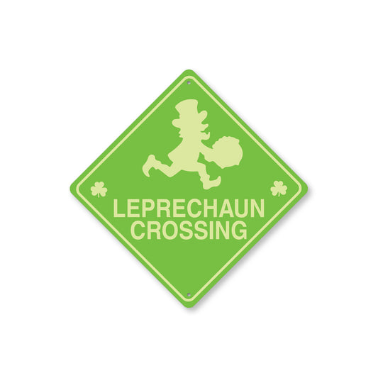 Leprechaun Crossing Diamond Sign