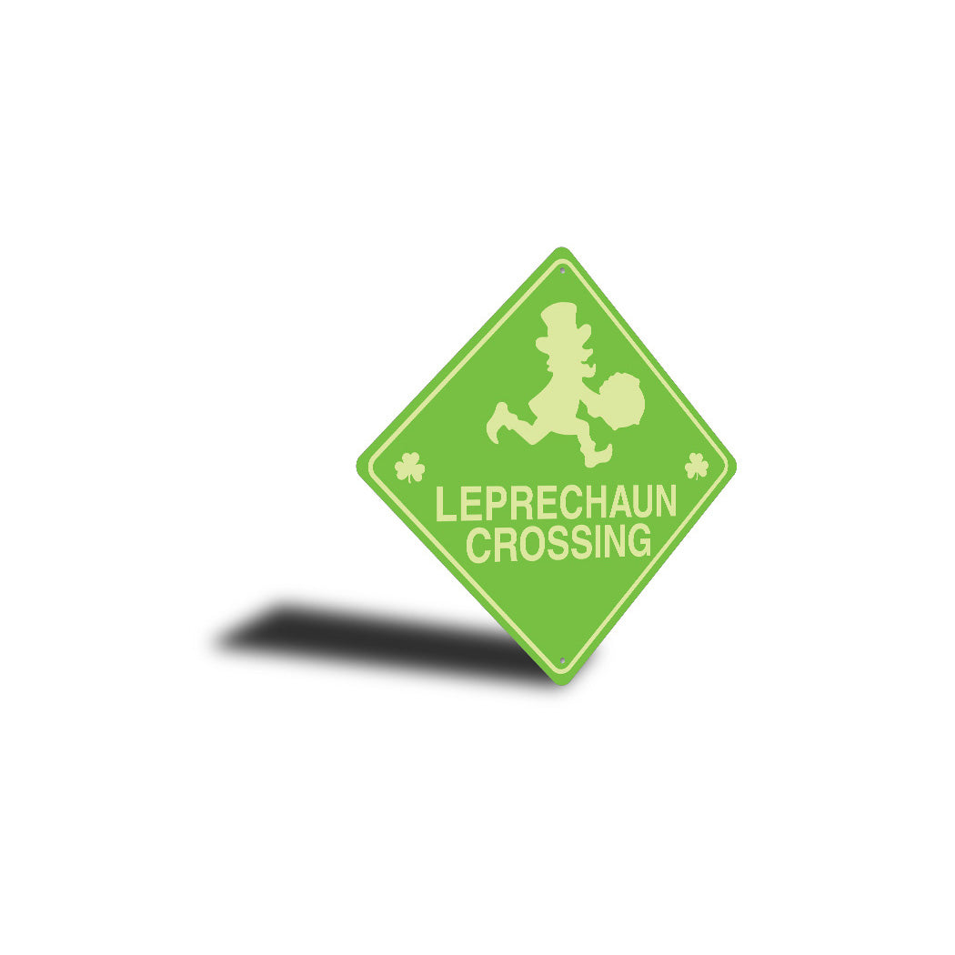 Leprechaun Crossing Diamond Sign