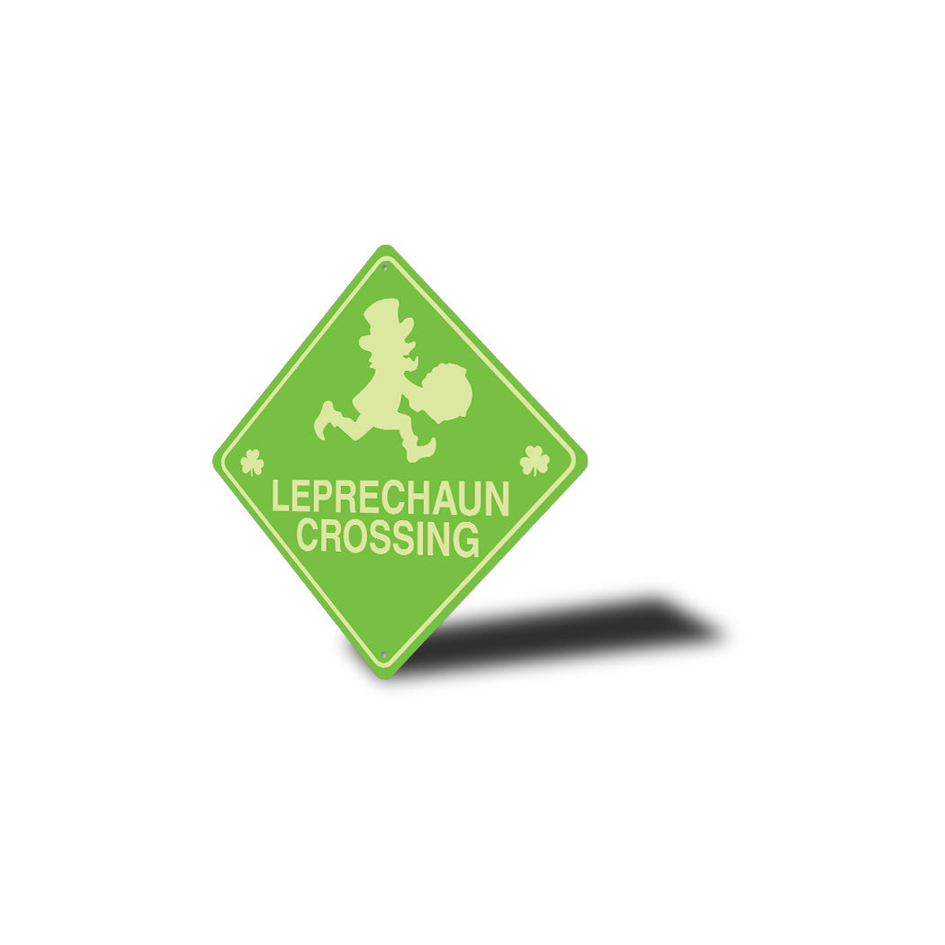 Leprechaun Crossing Diamond Sign