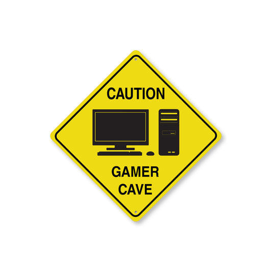 Warning Gamer Zone Diamond Sign