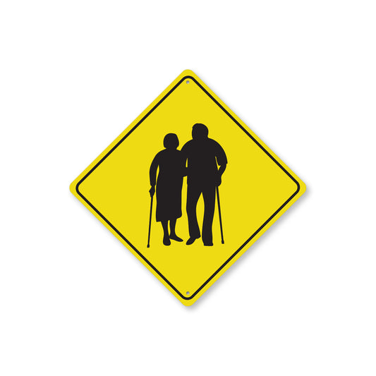 Old People Crossing Diamond Sign