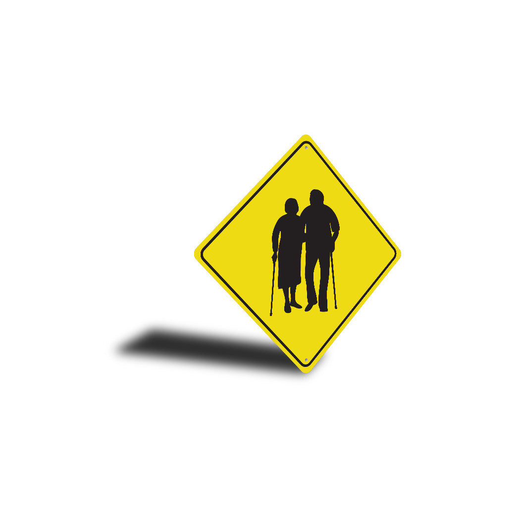 Old People Crossing Diamond Sign