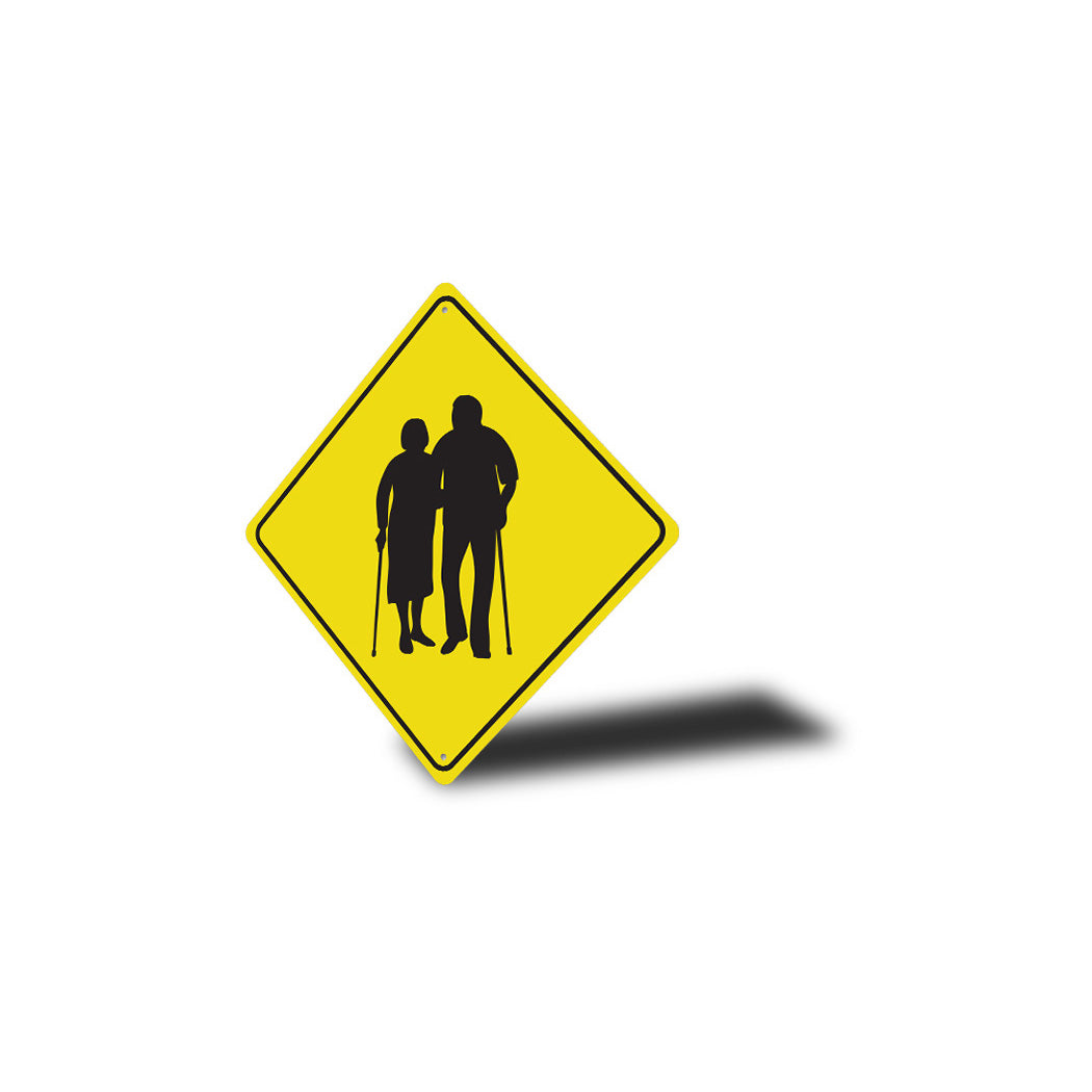 Old People Crossing Diamond Sign