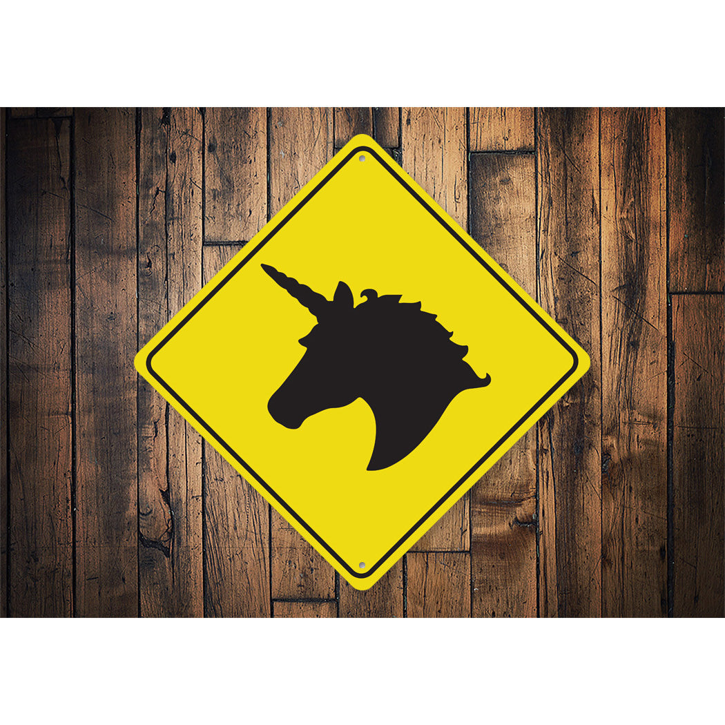 Unicorn Crossing Diamond Sign