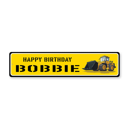 Happy Birthday Construction Metal Sign