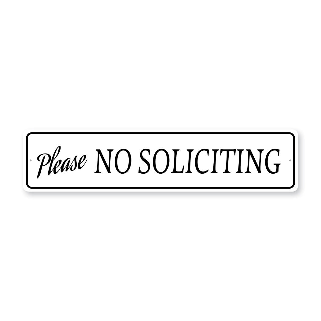 Please No Soliciting Metal Sign