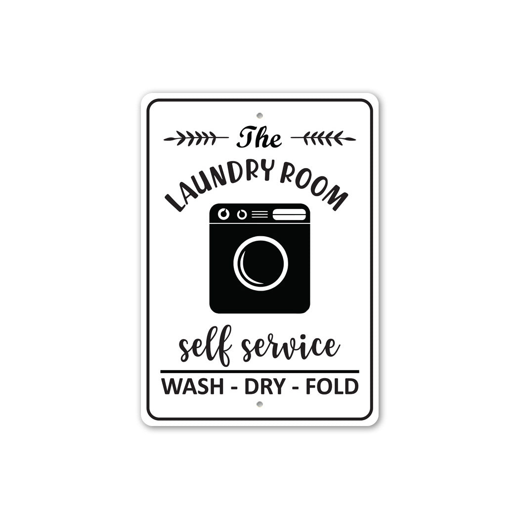 Wash Dry Fold Laundry Sign