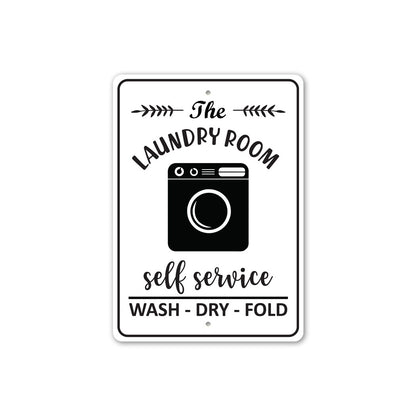 Wash Dry Fold Laundry Sign