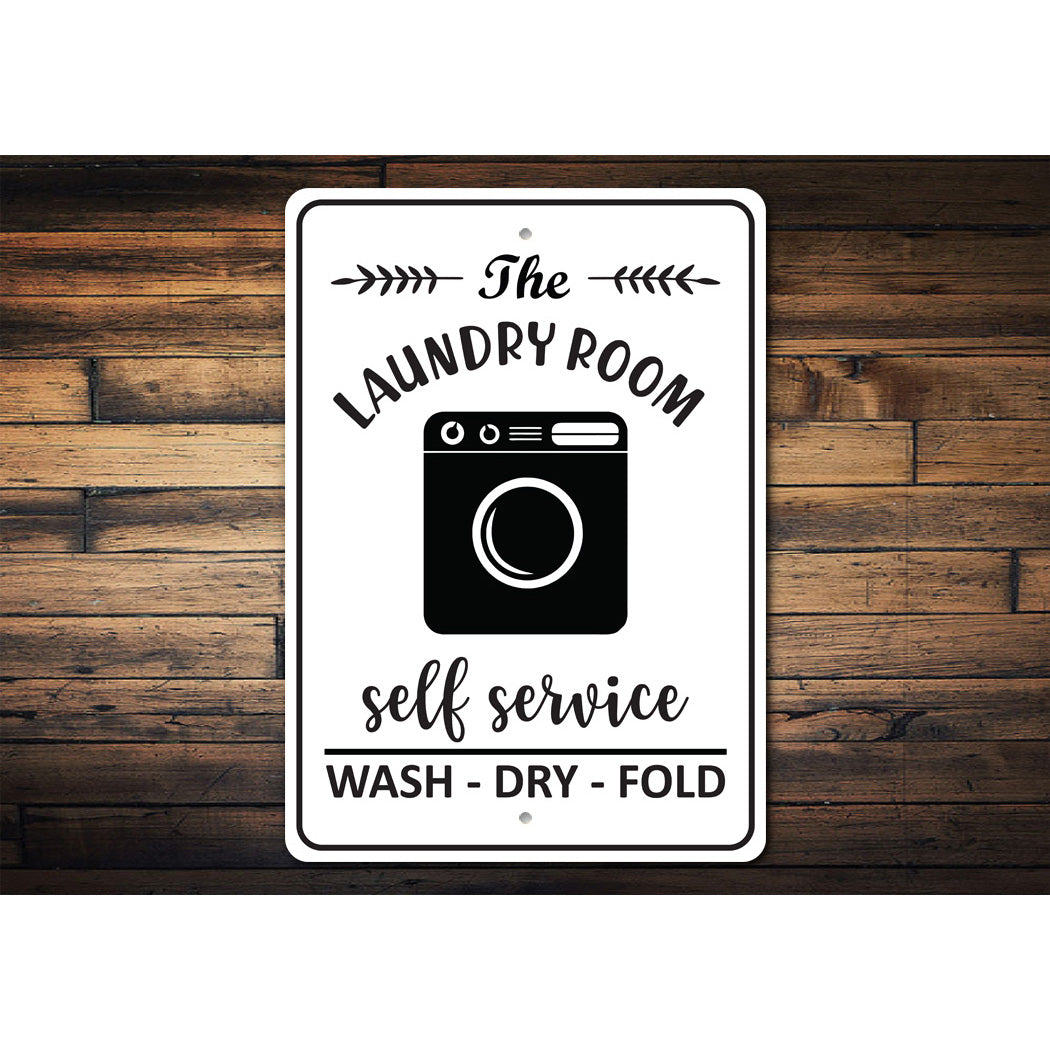 Wash Dry Fold Laundry Sign