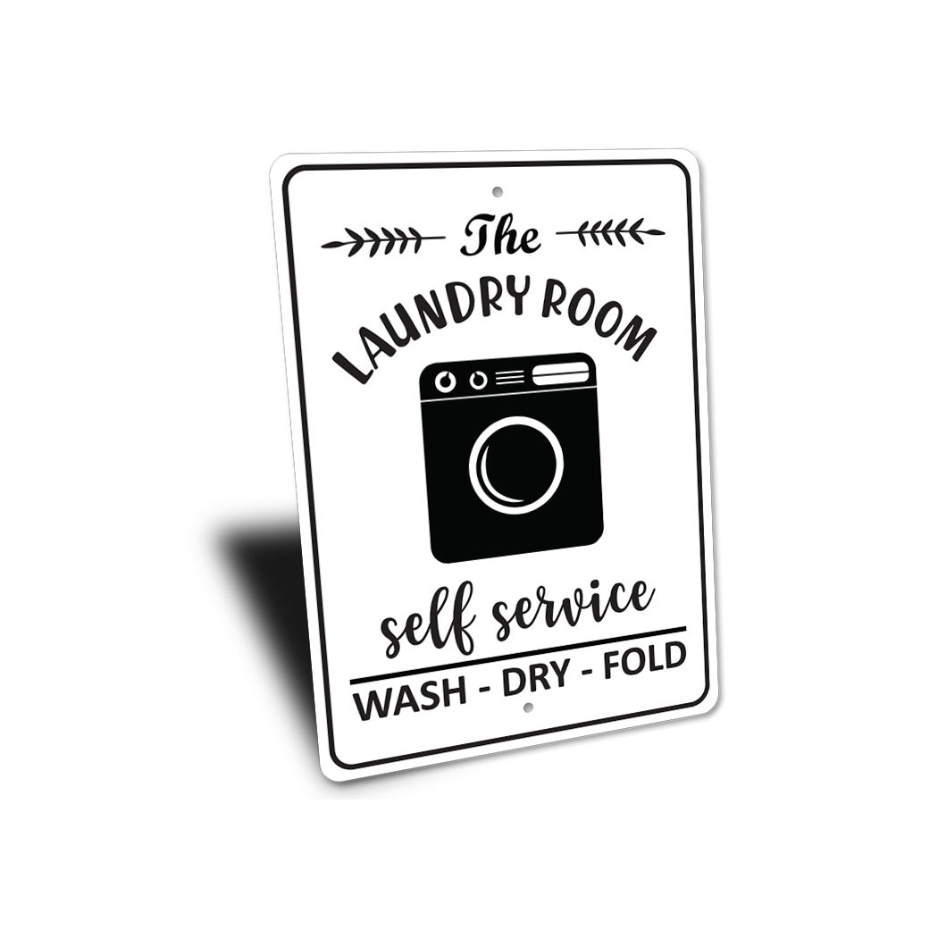 Wash Dry Fold Laundry Sign