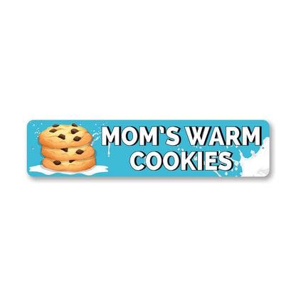 Moms Warm Cookies Metal Sign