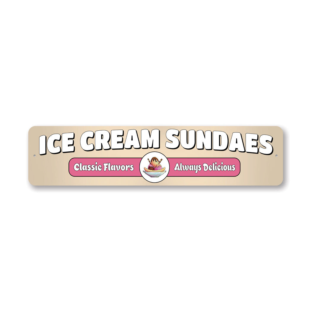 Ice Cream Sundaes Metal Sign