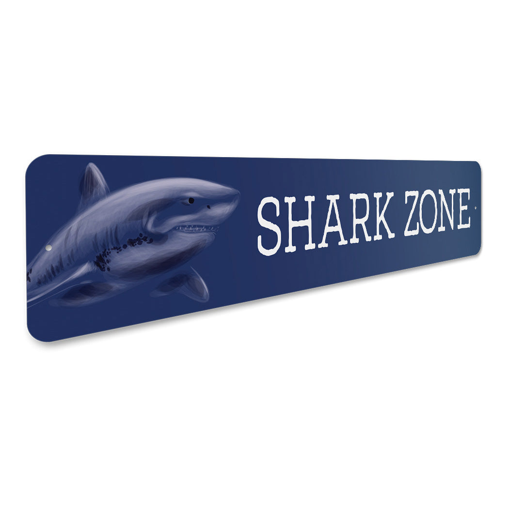 Shark Zone Street Sign