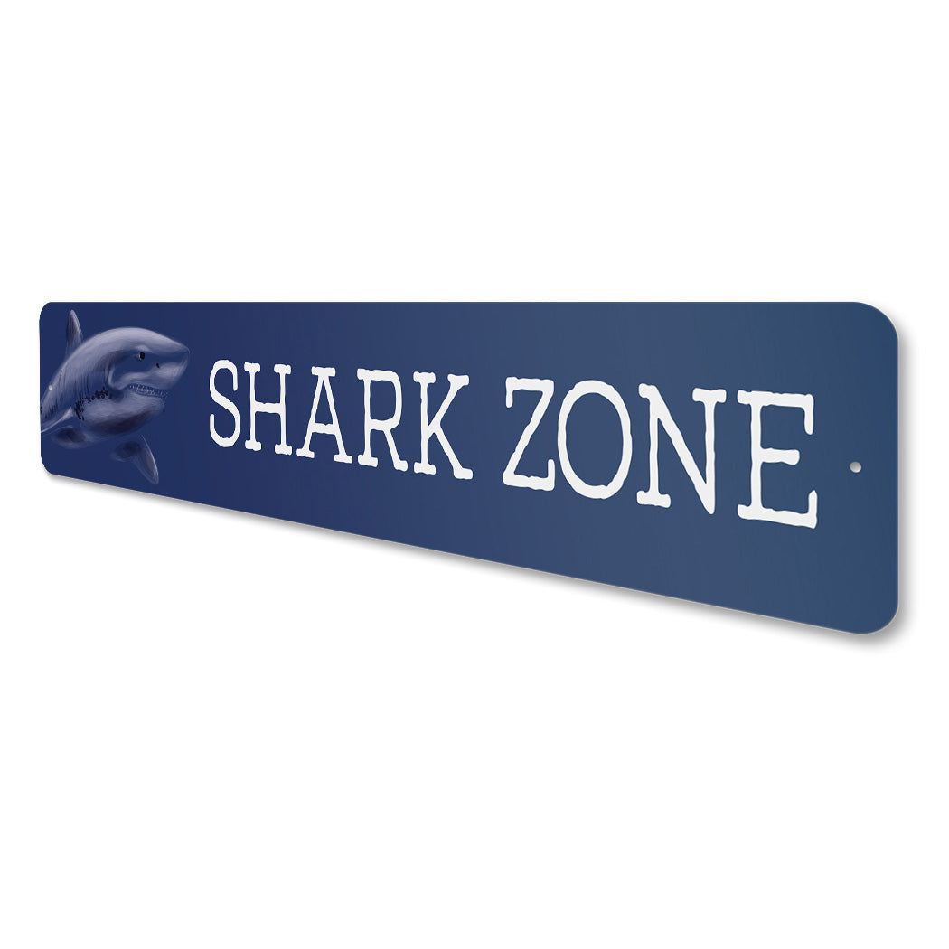 Shark Zone Street Sign