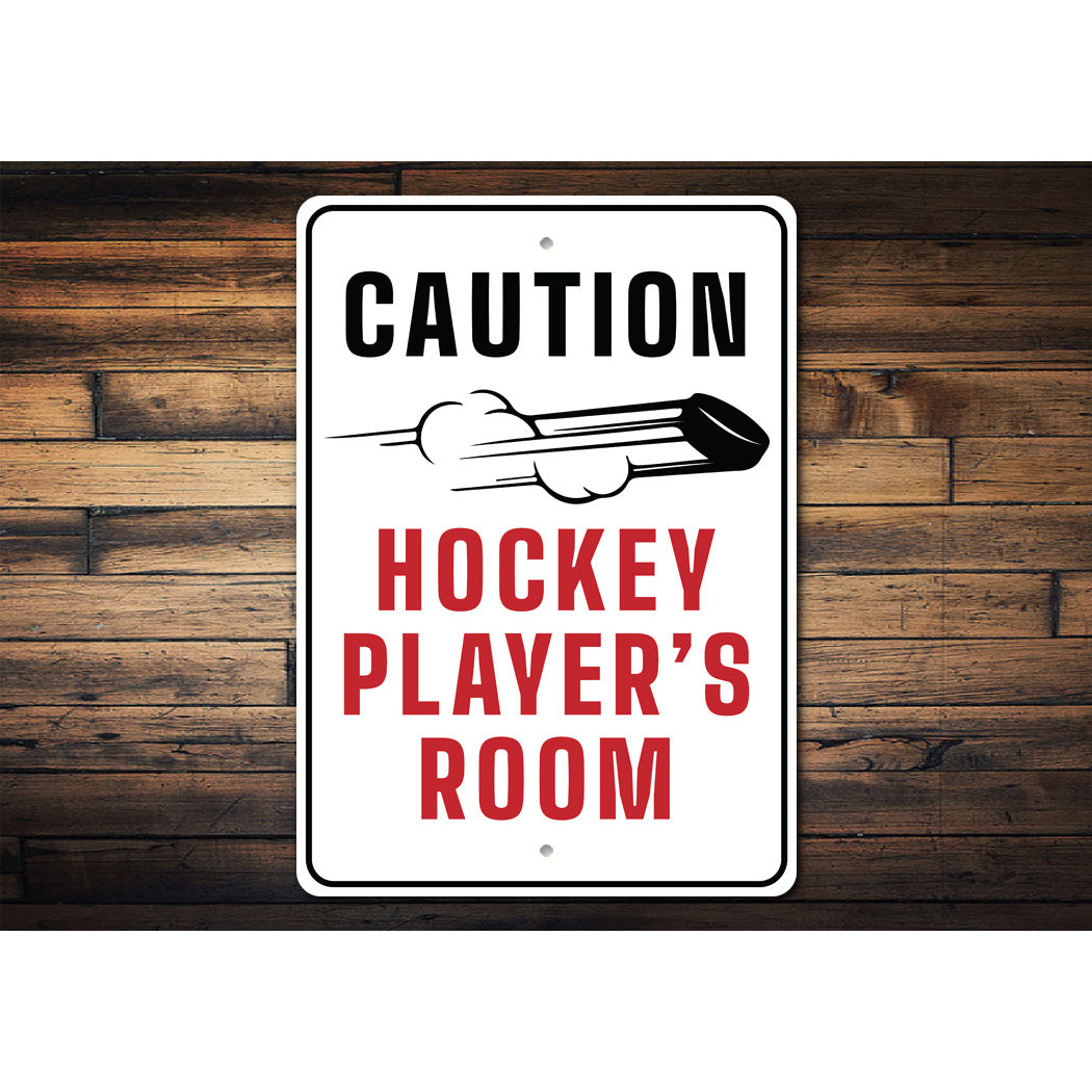 Cation Hockey Player Room Sign
