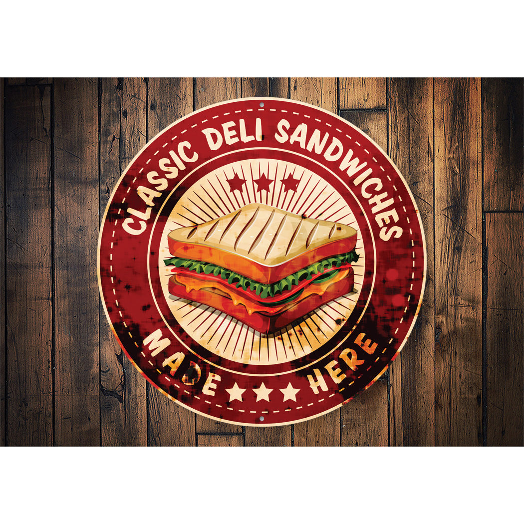 Custom Signs Deli Classic Deli Sandwiches Metal Sign – Lizton Sign Shop Wholesale
