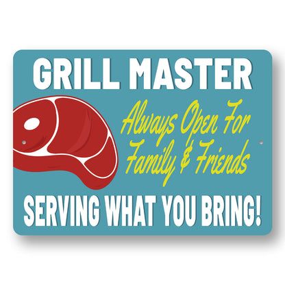 Grill Master Serving What You Bring Sign