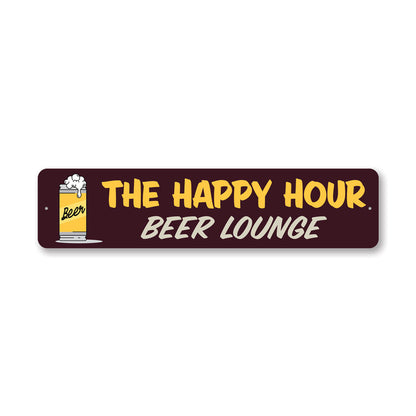 Happy Hour Beer Lounge Metal Sign