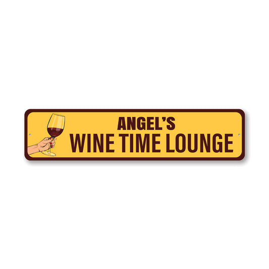 Custom Wine Time Lounge Metal Sign