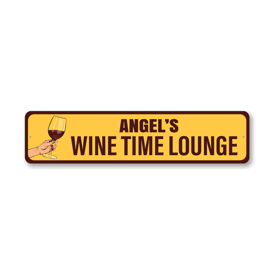 Custom Wine Time Lounge Metal Sign