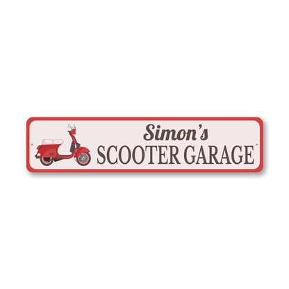 Scooter Garage Parking Metal Sign