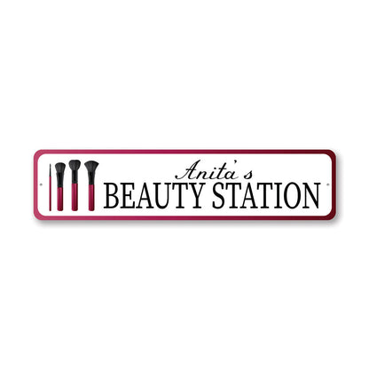 Beauty Station Metal Sign Metal Sign