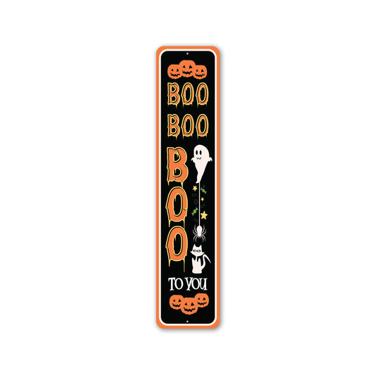 Boo Boo Happy Halloween Metal Sign