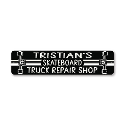 Skateboard Repair Shop Metal Sign