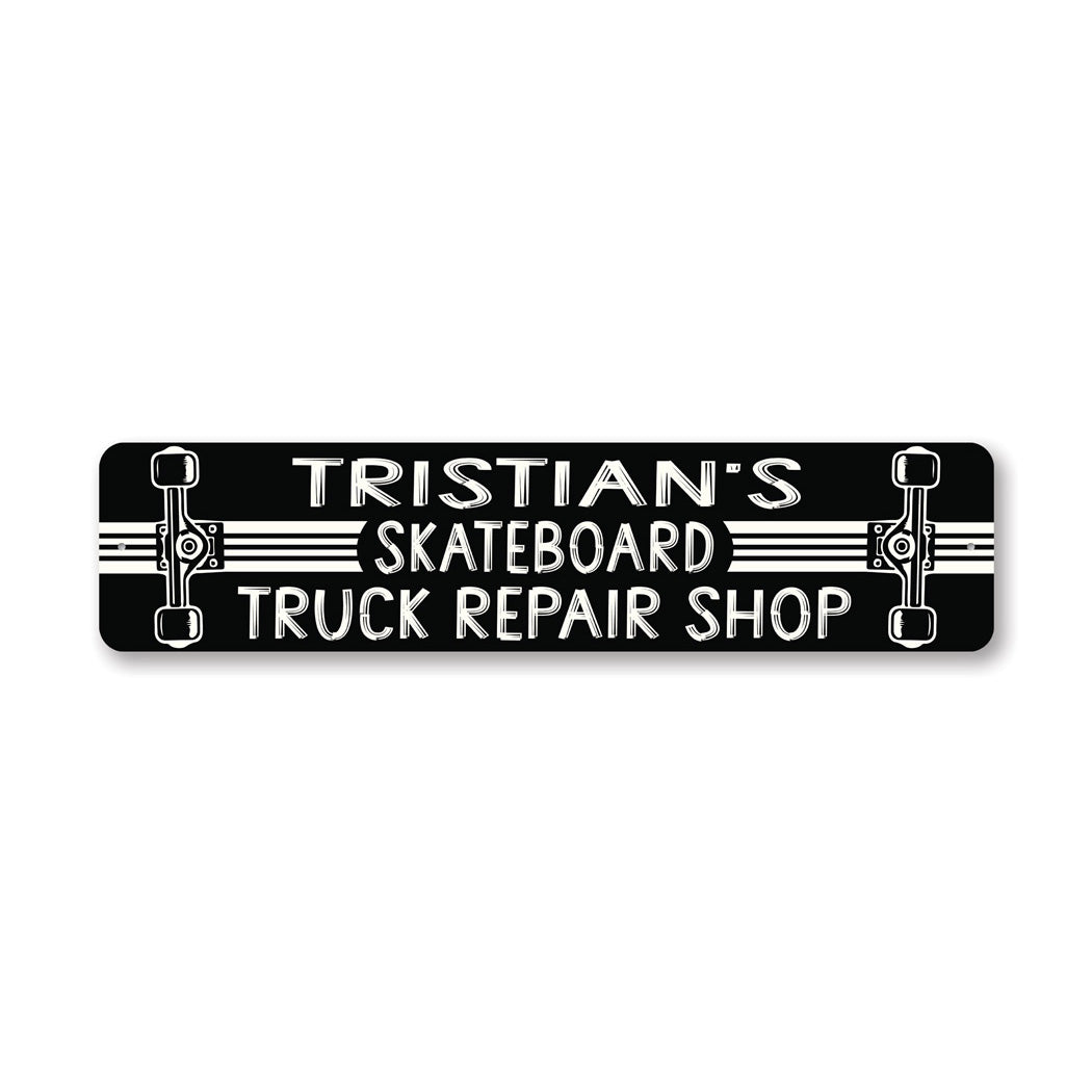 Skateboard Repair Shop Metal Sign