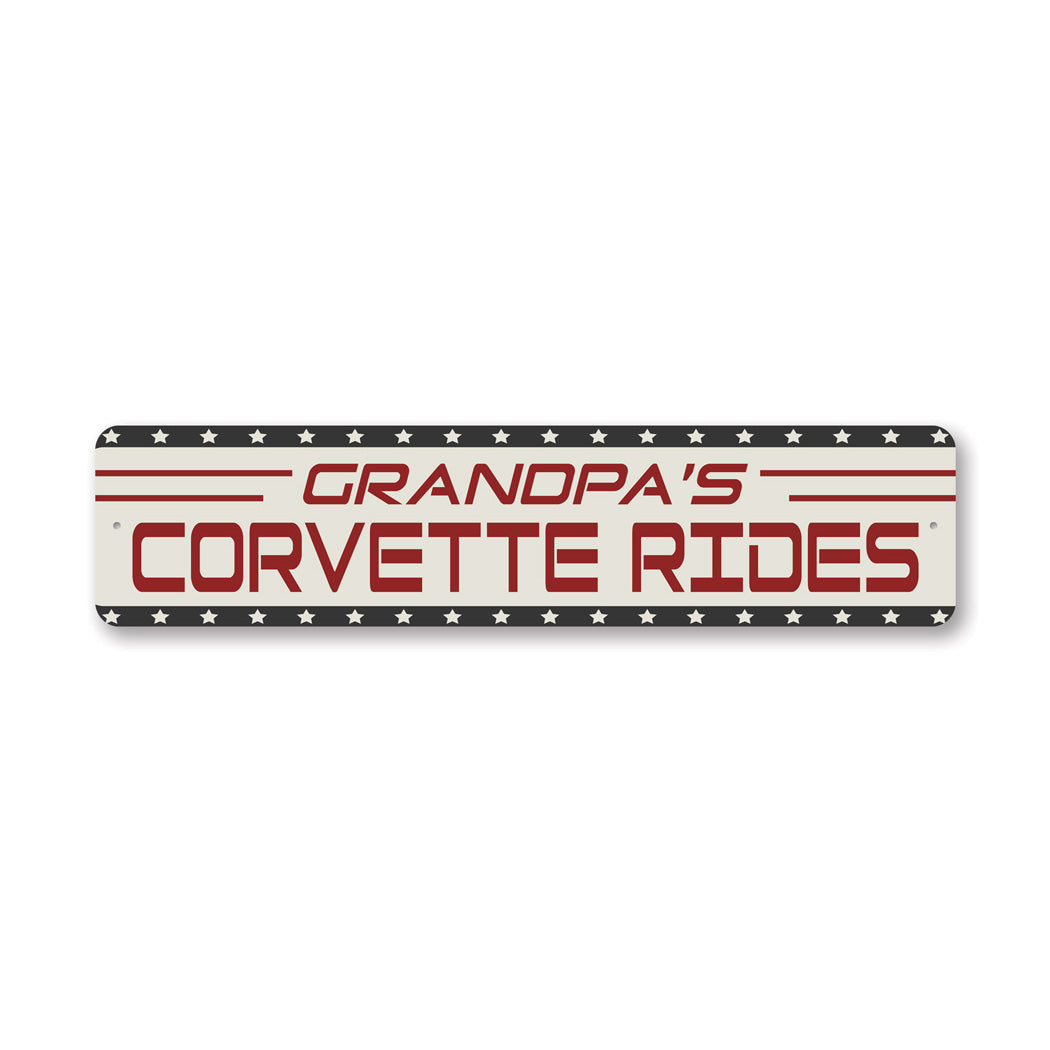 Corvette Rides Metal Sign