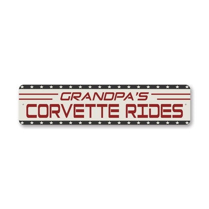 Corvette Rides Metal Sign