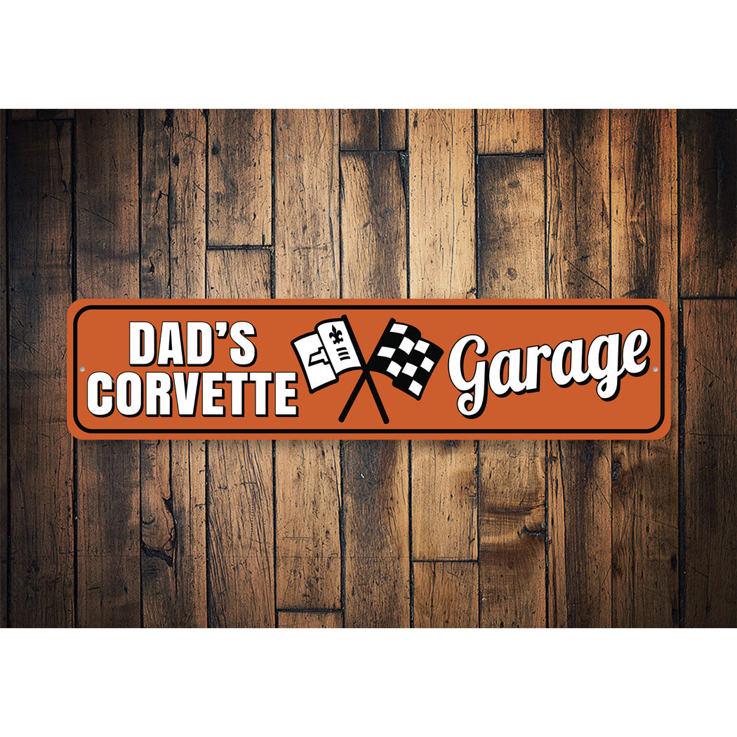 Dads Corvtte Garage Sign