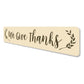 Give Thanks Sign
