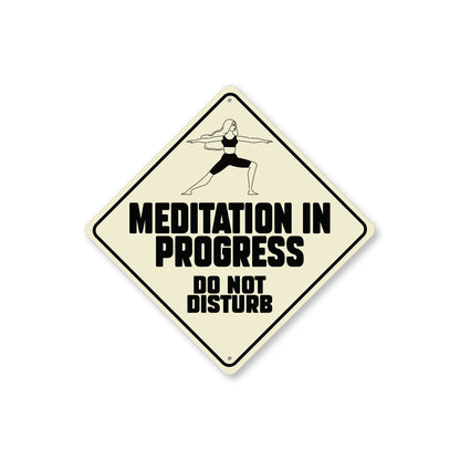 Caution Meditation Here Diamond Sign