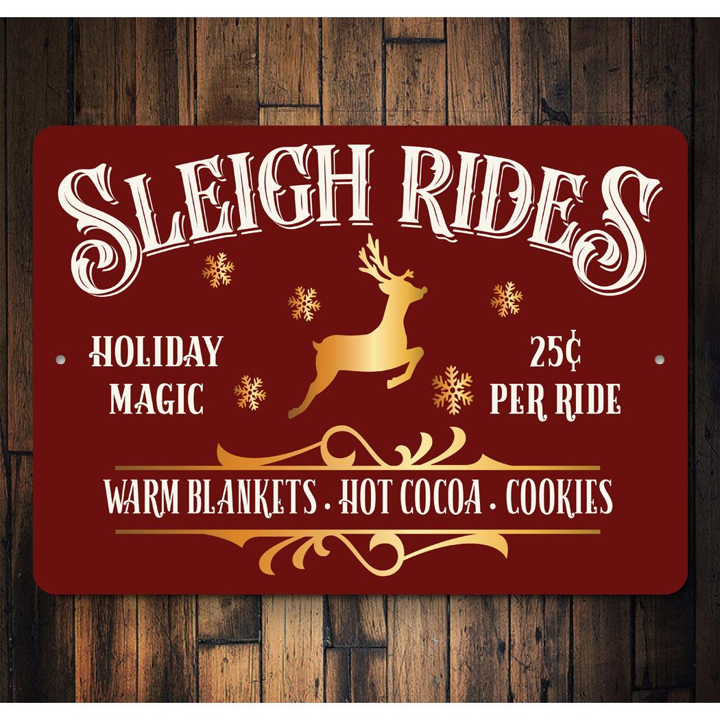 Sleigh Rides Santa Sign