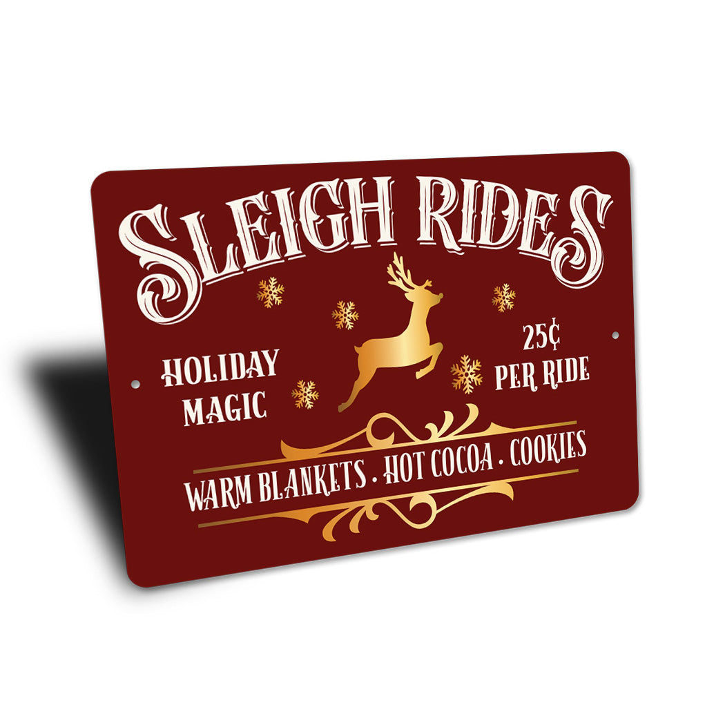 Sleigh Rides Santa Sign